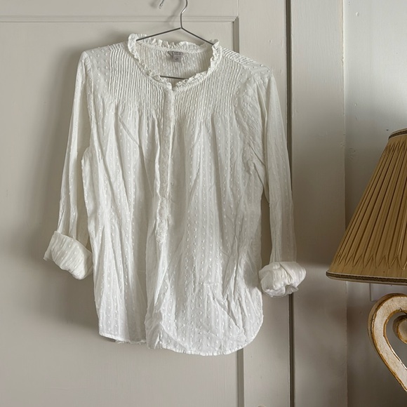 jcrew point sur Wms popover blouse Wms 10 - Picture 1 of 2